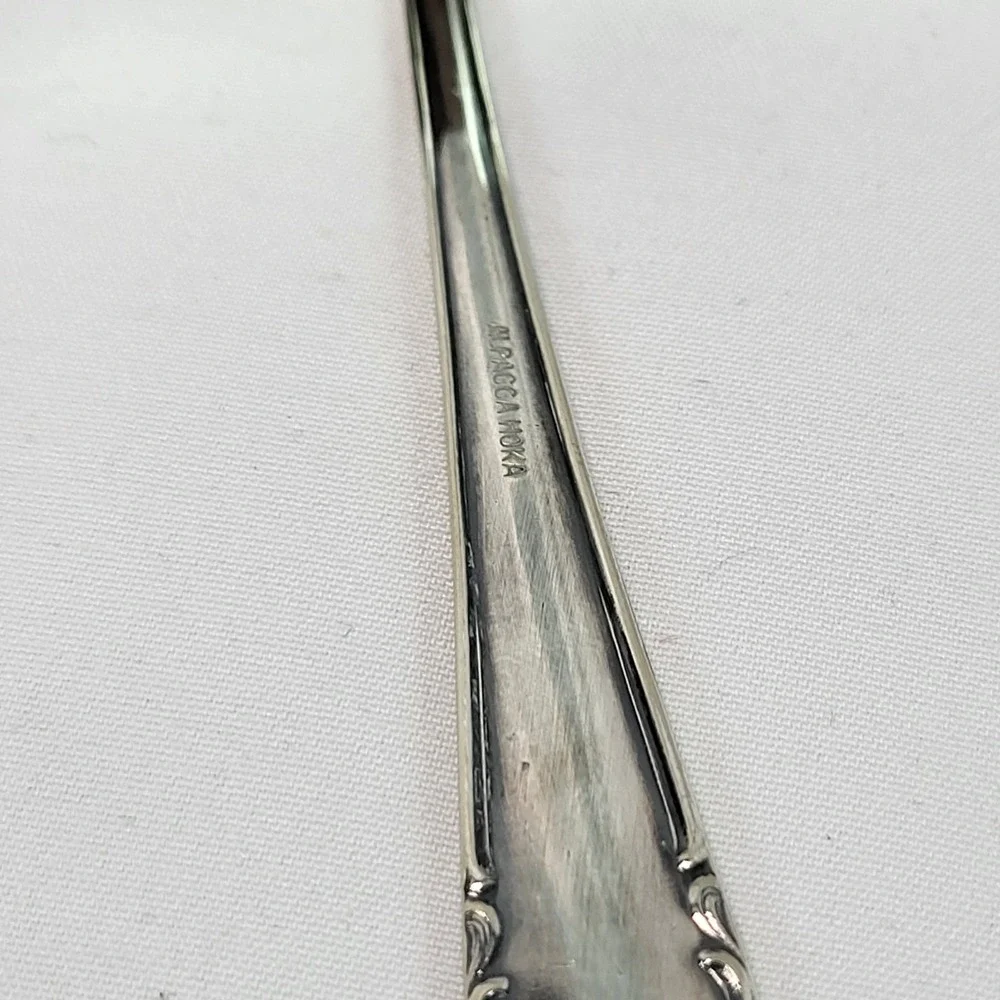 Alpaca Hoka Silver Baby Spoon & Pea Pusher Set w Display Box